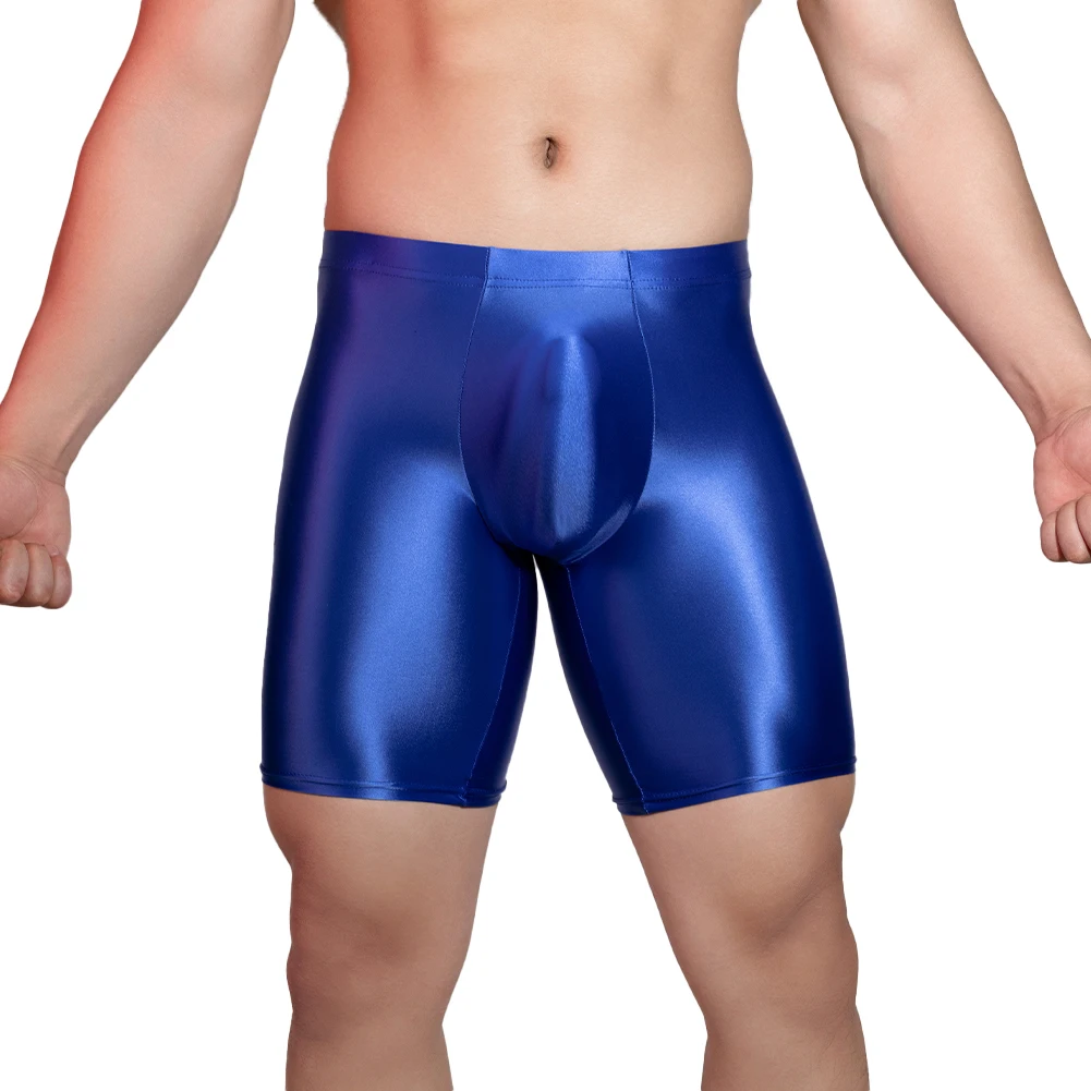 Pantaloncini da palestra sportivi Sexy da uomo Leggings alla moda lucidi lucidi grassi slip comodi biancheria intima elasticizzata aderente per il sonno morbido