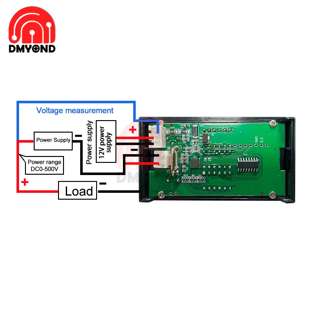 5000W DC8-12V 10A Voltmeter Ammeter 4 Bit Digital Display Voltage Current Power Meter 3 In 1 Volt Detector Tester Monitor Panel