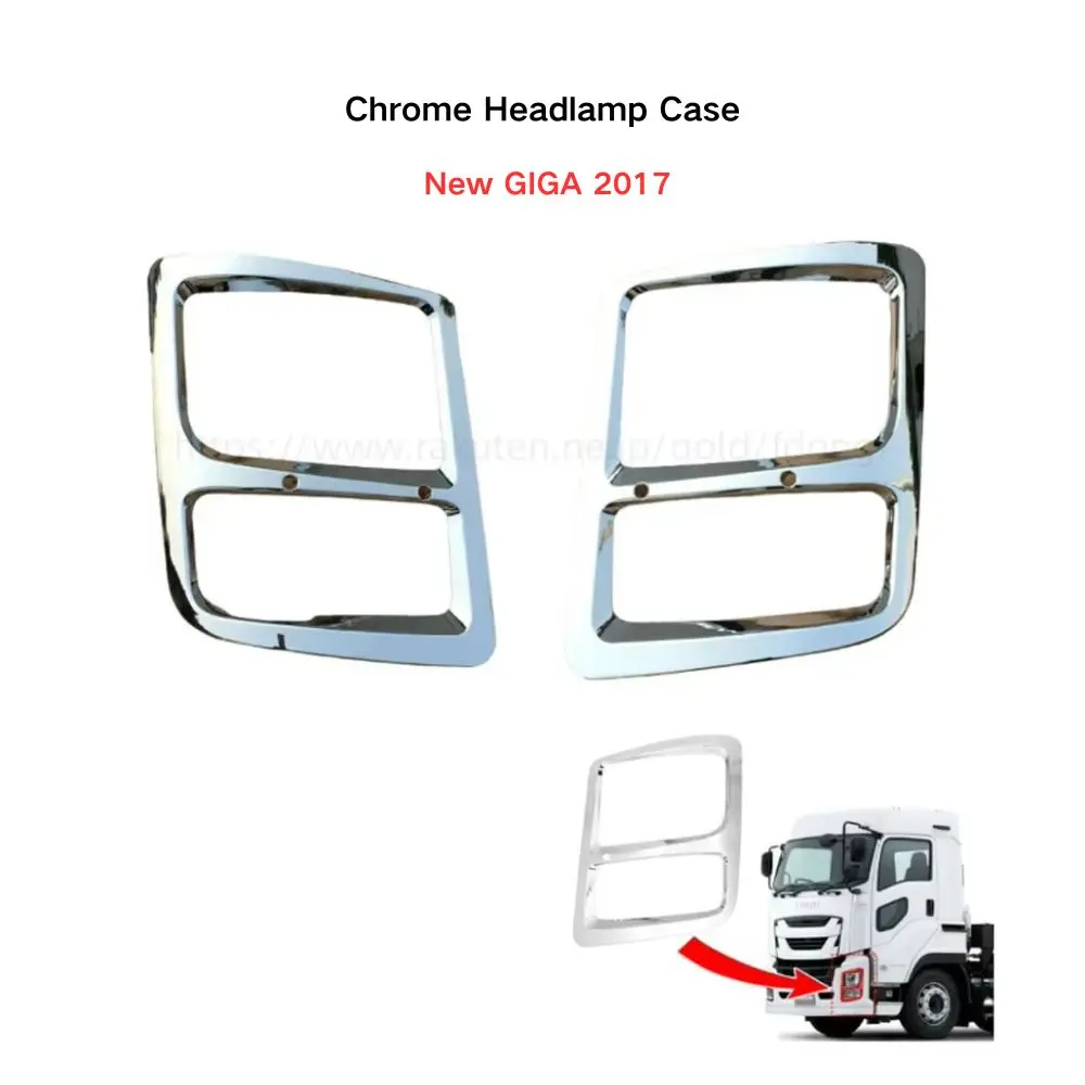 FDONG 1 Set 2 Pcs Chrome Headlamp Case for New GIGA 2017
