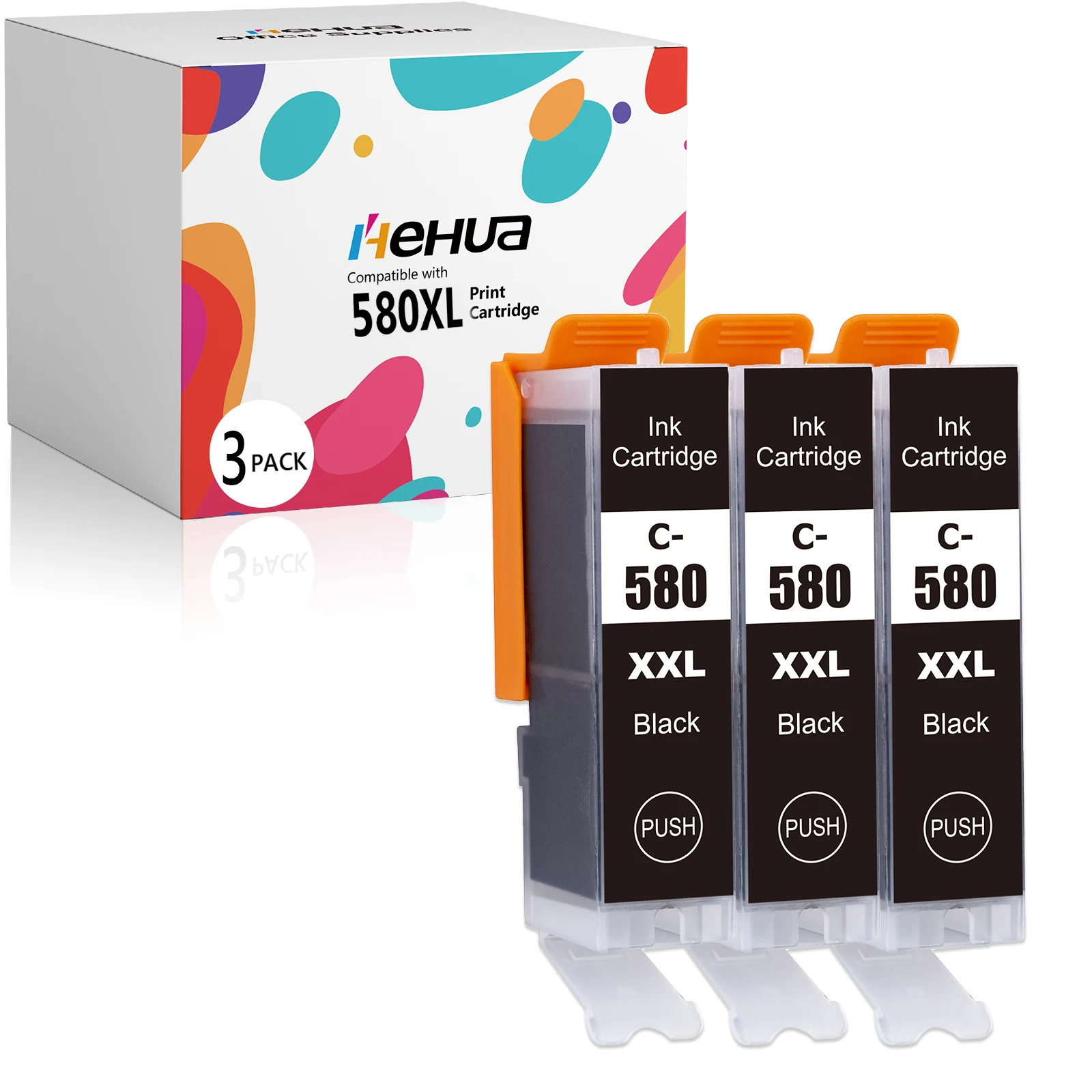 3 schwarze PG-580XL Tintenpatronen, kompatibel mit Canon PIXMA TS705 TR7550 TR8550 TS6150 TS6151 TS6250 TS6251 TS6350 TS6351 TS8150 TS8151