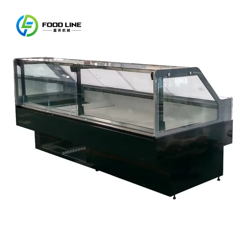 Customized size supermarket deli meat deli display refrigerator cabinet display meat display freezer