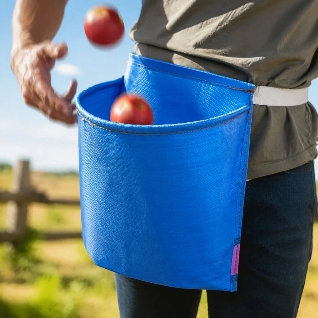 Fruit Vegetable Picking Apron Garden Fruit Picking Bag Plastic Waterproof Portable Agricultural Dedicated Fall Harvest Waist Bag