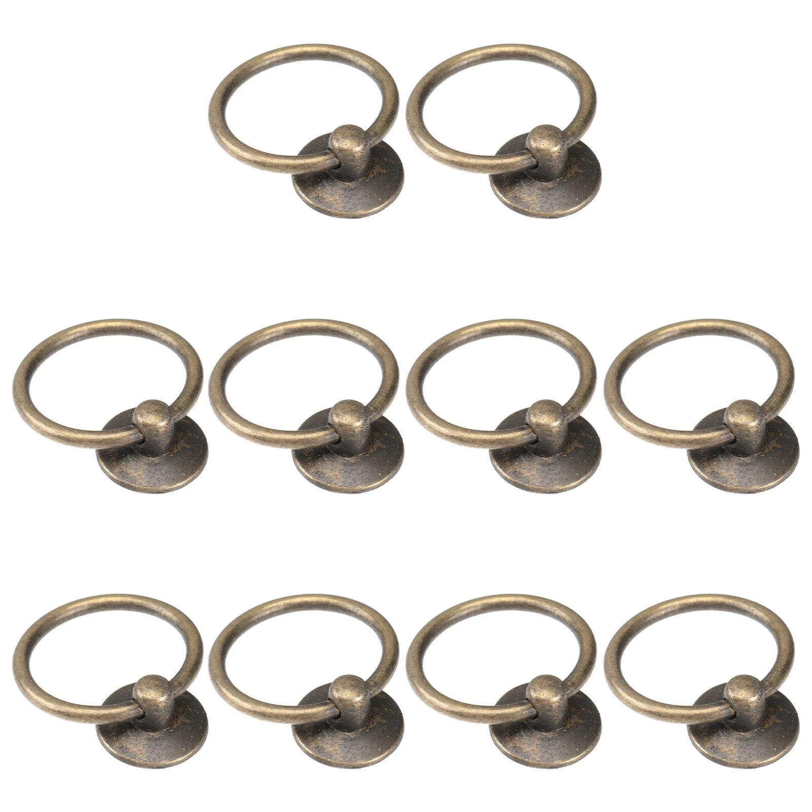 

12Pcs Cabinet Drawer Handle Circular Pull Ring Zinc Alloy Iron Material Retro Design Durable Practical for Furniture Decor