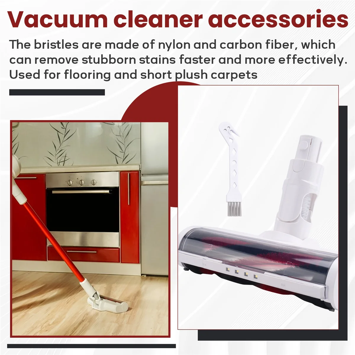 Elektrischer Bürstenkopf für Xiaomi K10/G10 Xiaomi 1C Dreame V8/V9B/V9P/V11/G9 Teppichbürste Staubsauger Teile-LITE