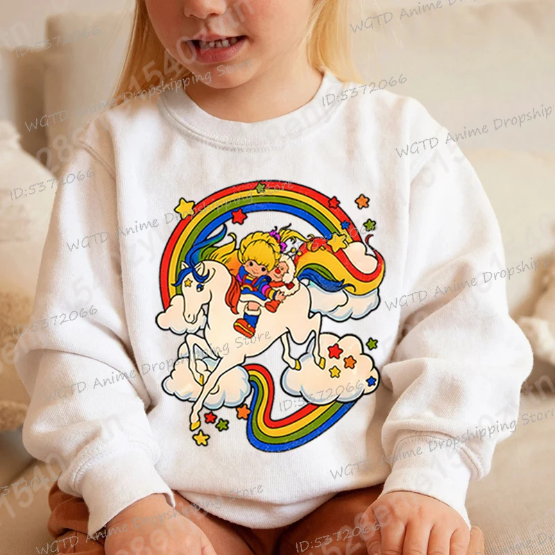 Children's Clothing Vintage 1980s Rainbow Brite Sweatshirts Baby Girl Outfits Retro Pullover Rainbow Brite Design Kids Sweater