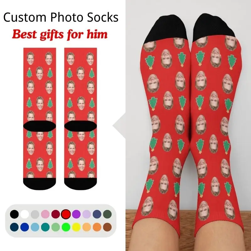 Customized printing of your photos, personalized long socks, colored socks, men's women neutral socks, fun and innovative socks,