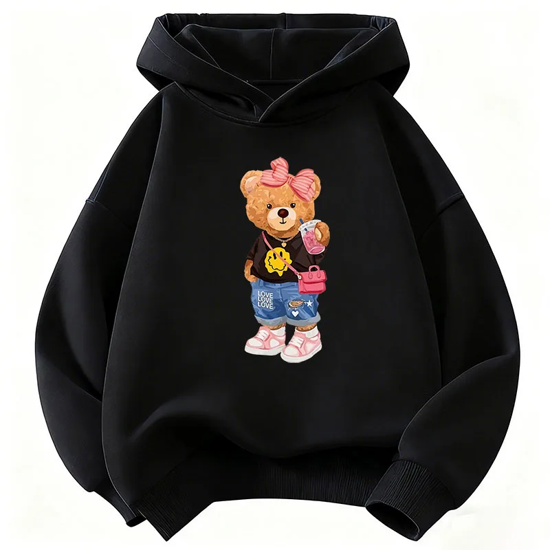 Grafik 2026 Y2k Hip-Hop Bären-Hoodie Kinder-Sweatshirt Kapuzenpullover für Jungen Mädchen Lässige Hoodies Hip-Hop-Kleidung