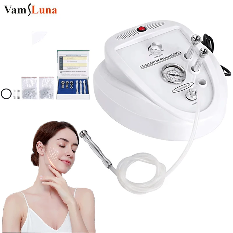 

Diamond Microdermabrasion Machine 68cmHg 3 in 1 Blackhead Remover & Wrinkle Reducer Home Facial Skin Care Device for Face & Body