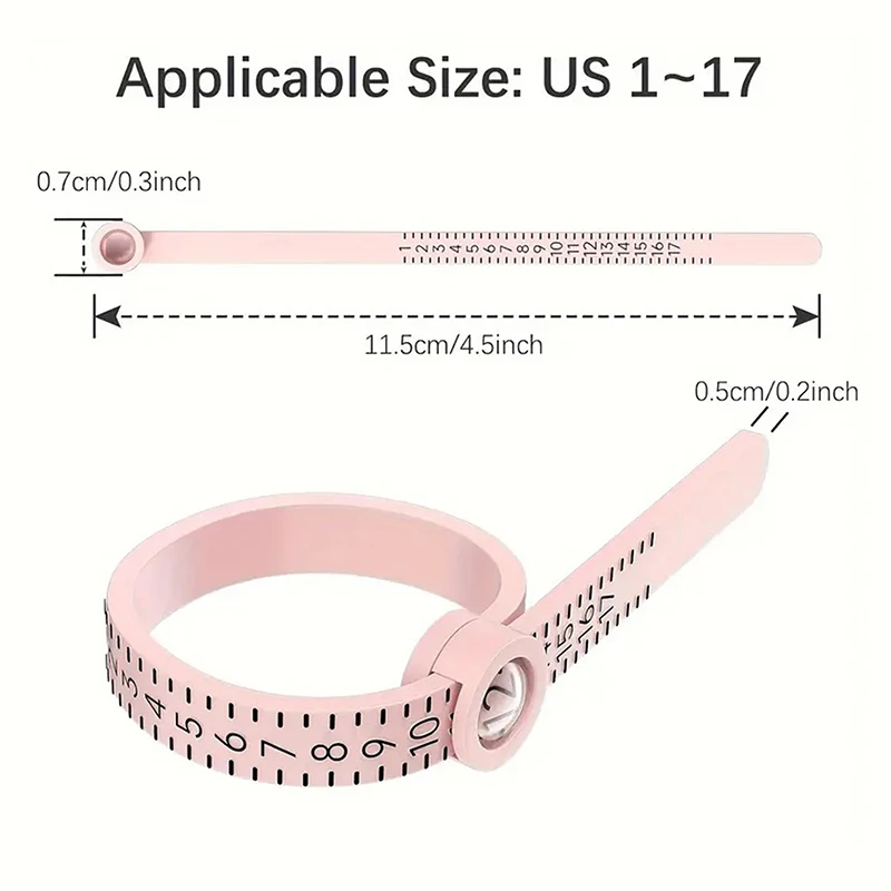 Ring With Magnifying Glass, Measuring With Ring, Soft Ruler, Plastic Size Circle, Size Filter, Durable