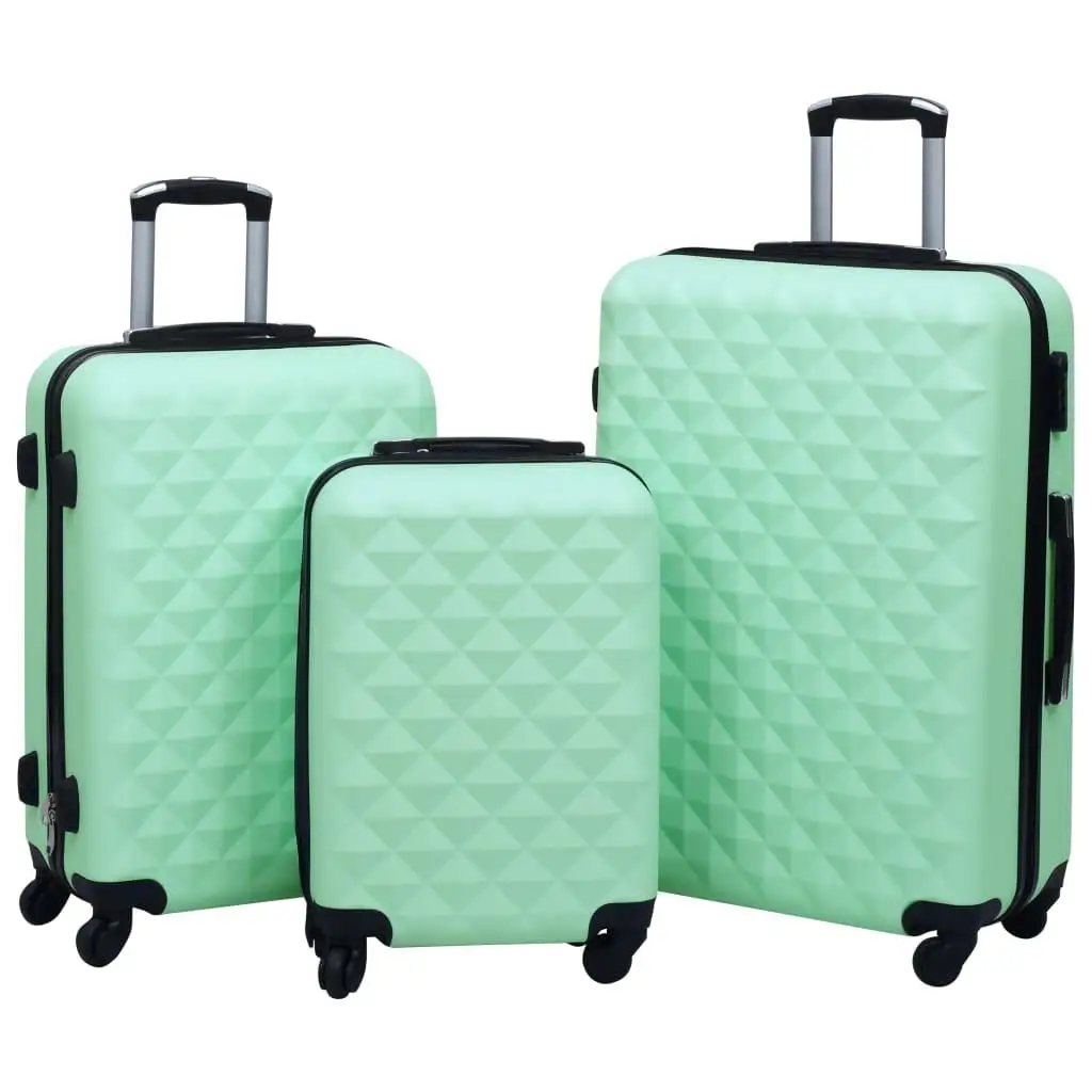 3-Piece Mint ABS Hardcase Trolley Set - Durable Luggage for Travel