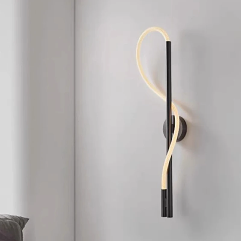 Modern Minimalist Creative Note Wall Lamp High-End Decorative Line Lamp For Living Room Bedroom Bedside Atmosphere Wall Lamp