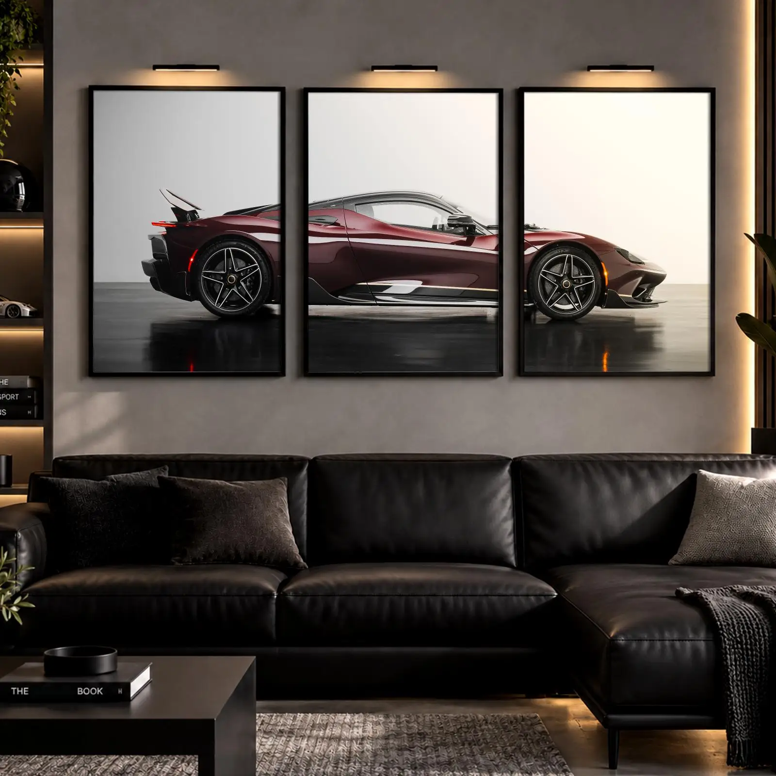 3pc Sleek Performance GT Painting Calligraphy Canvas Poster Set Wall Art Prints for Bedroom Living Room Home Decor Gift