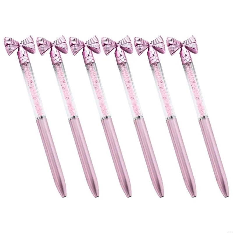 G8TA 6PCS Bowknot Ballpoint Pen Twist zum Öffnen/Schließen, signierende Gästeschild in Stift