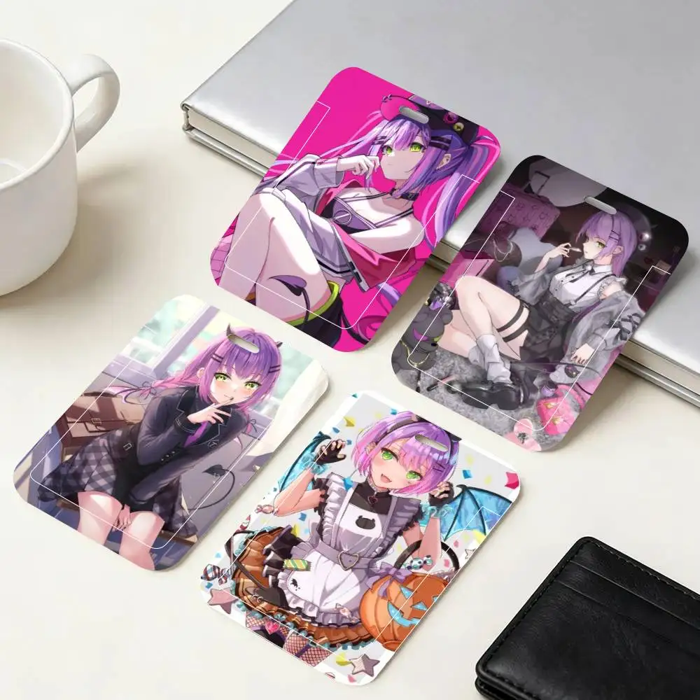 Game Hololive Tokoyami Towa ID Card Holder Neck Strap Pendant Door Badge Holder Lanyards Keychain Work Credential Case Gift