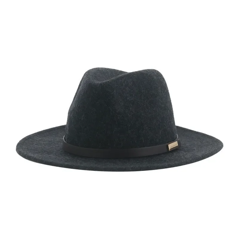 

Шапки для женщин 100% шерсть Федоры Зимняя женская шапка Серый Черный Роскошный топ для свадебной вечеринки Мужские шапки Pamelas Y Tocados Para Bodas