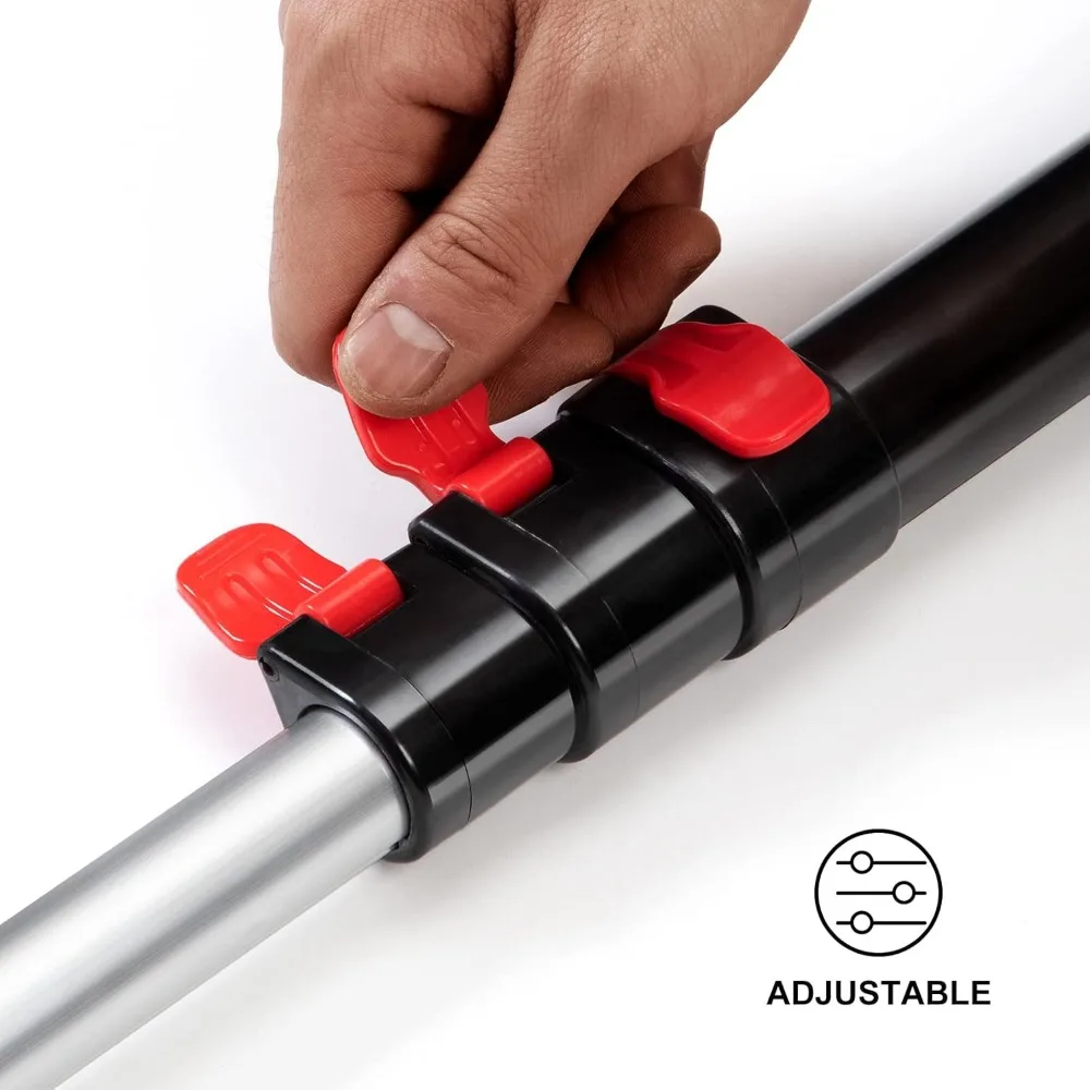 مجموعة غبار تصغير للسقوف العالية: عمود قابل للتمديد من 6 إلى 24 قدم مع منفضة من الألياف الدقيقة