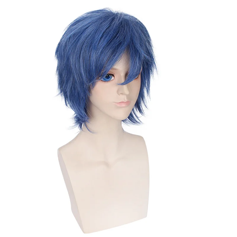 Blue Bob Cosplay Wig Short Anime Hair Synthetic Heat Resistant  Fiber Party Costume Wigs Cartoon Accessorries