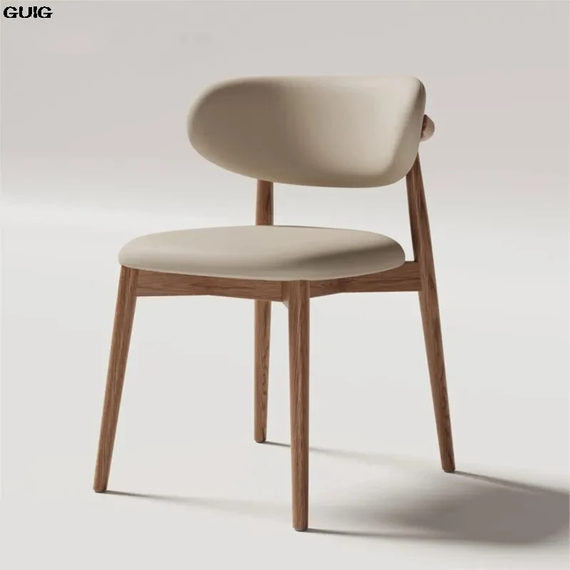 GUIG Cream Style Solid Wood Dining Chair Hotel Designer Chair Home Casual Dining Chair Modern Simple Stool Hot New