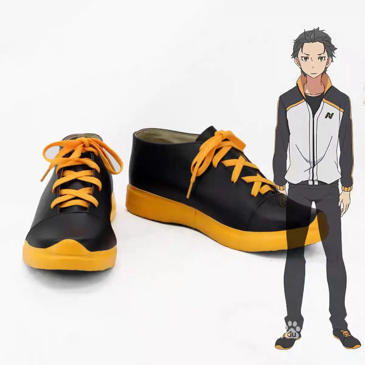 Anime Natsuki Subaru Re:Life from Zero Cosplay Shoes Boots Halloween Cosplay Natsuki Subaru Prop Custom Made Shoes