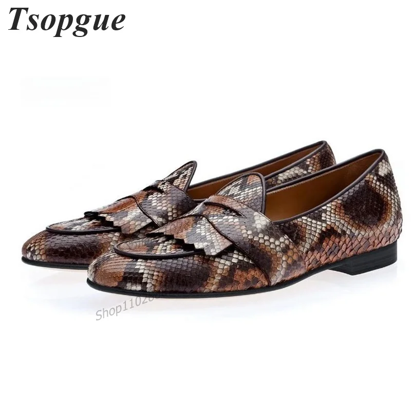 

Mixed Color Snake Skin Classic Style Men Shoes Men's Pumps High Quality Runway Casual Party Shoes 2023 Fashion Zapatillas Mujer