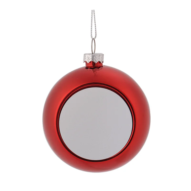 Sublimation Christmas Ornament Pendant For Xmas Tree Home Decor 8cm Sublimation Blank Christmas Ball Chain