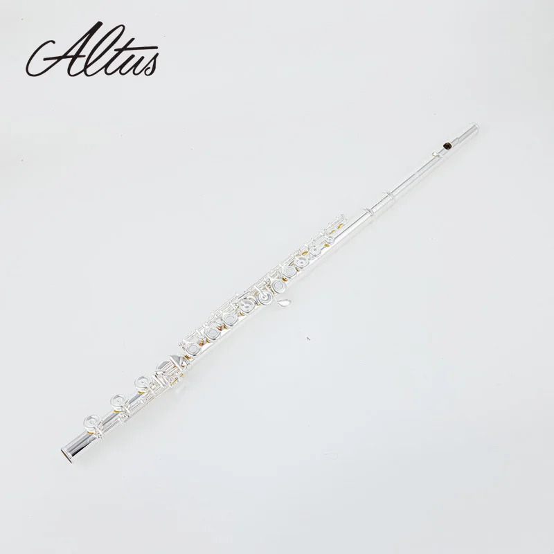 

New Altus flute Sliver Flute 17 Open Hole C Tune E key Musical instrument Professional with Case Free Shipping