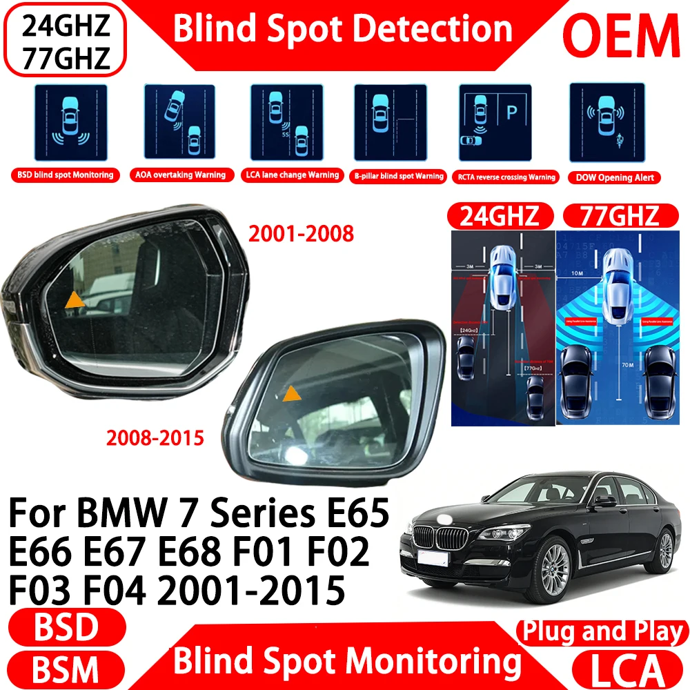 for BMW 7 Series E65 E66 E67 E68 F01 F02 F03 F04 2001-2015 Blind Spot Assist Monitoring Detection System Millimeter Wave Radar ﻿