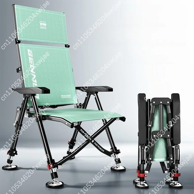 New Foldable Fishing Chair European Style Multi functional All Terrain Recliner Outdoor Portable Camping Seat For Angler