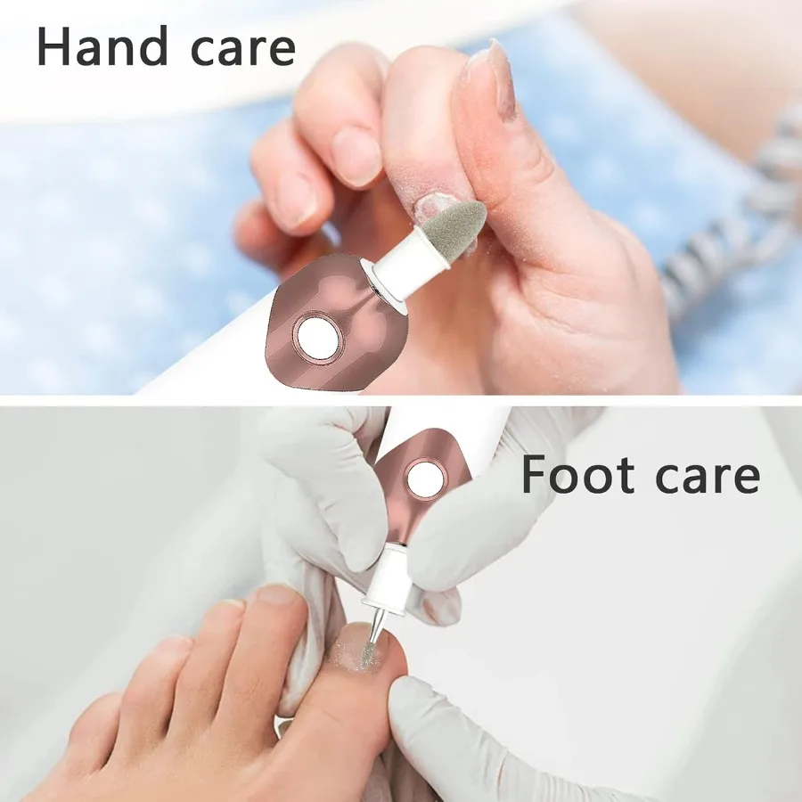 Kit eléctrico de manicura y pedicura con lima de uñas eléctrica para uñas naturales y uñas gruesas, herramientas de amortiguación para recortador de manos y pies