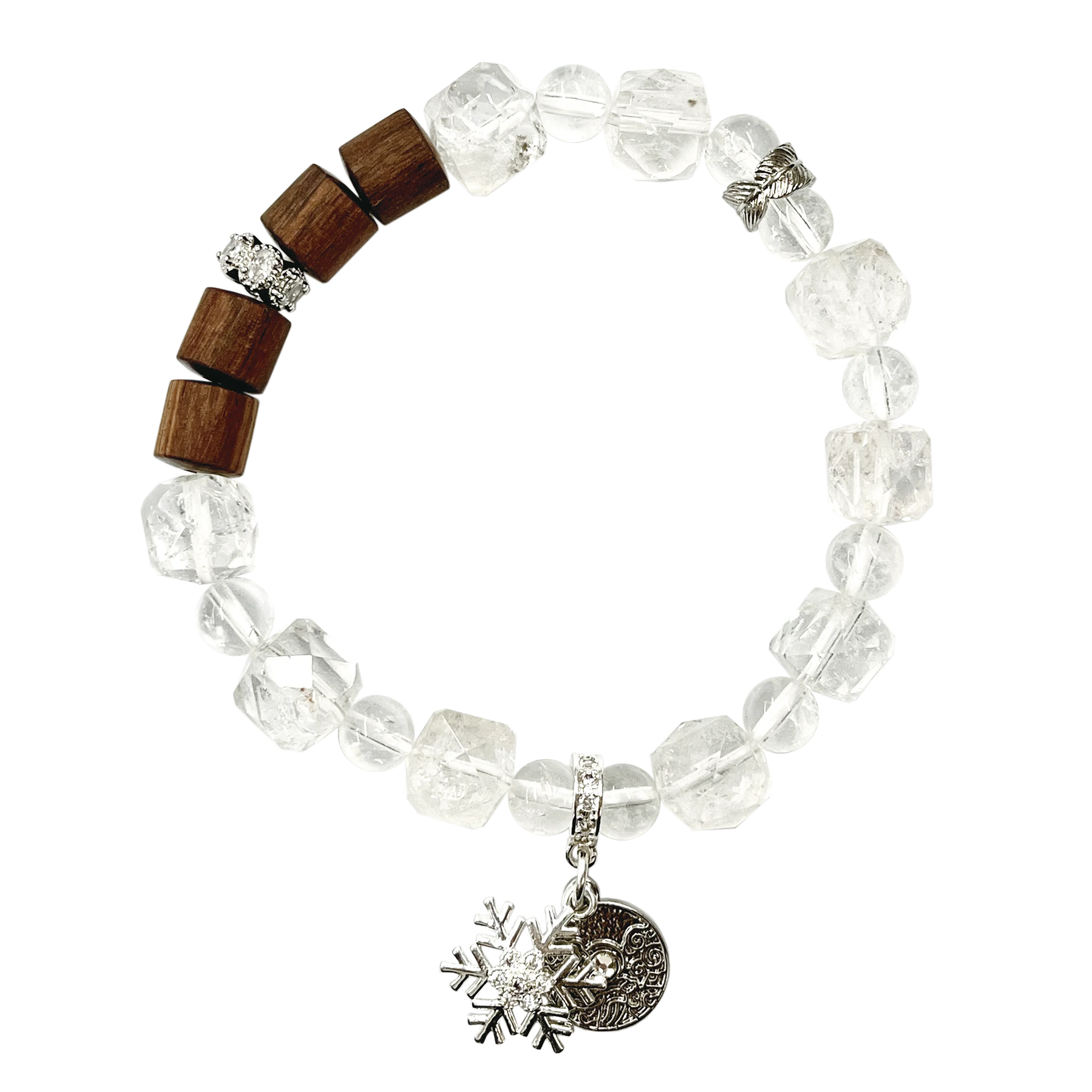 Jiqi (Extreme Qi) - 24 términos solares (nieve menor) Pulsera de piedra de cristal de roca