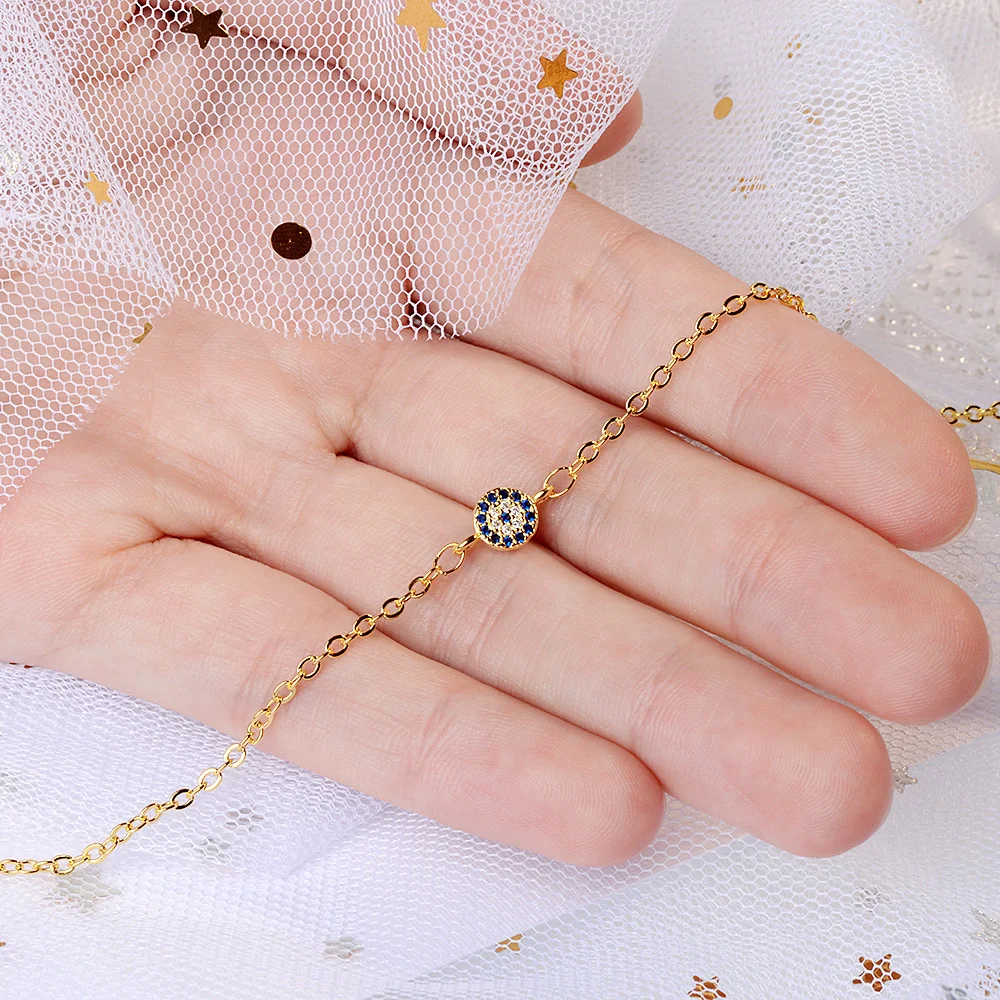 925 Sterling Silver Evil Eye Zircon Bracelet Women Elegant Fashion Tennis Bracelet Wedding Party Anniversary Jewelry Gift