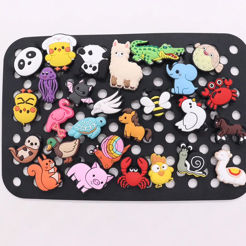 1pcs Kawaii Animal Panda Squirrel Jellyfish Chick PVC Garden Shoe Charms Accessories Shoes Buckle Decoration Children X-mas Gift