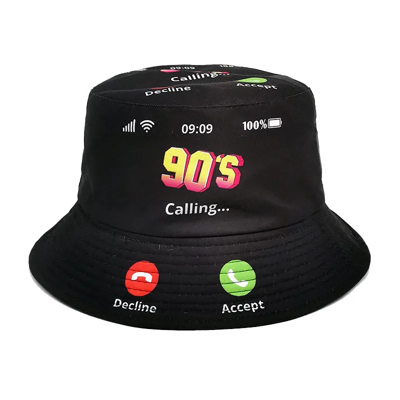 Retro 80s 90s Bucket Hats Fishing Hat for Men Women Rave Access Nostalgic Classic Party Graffiti Panama Cap Outdoor Sun Caps 6