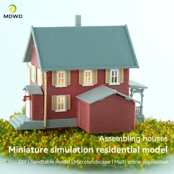 1pc 1:87 Ho N Scale Model Dwelling House American Style Courtyard Model Scale Kit Building Material Diorama Train Railway Layout