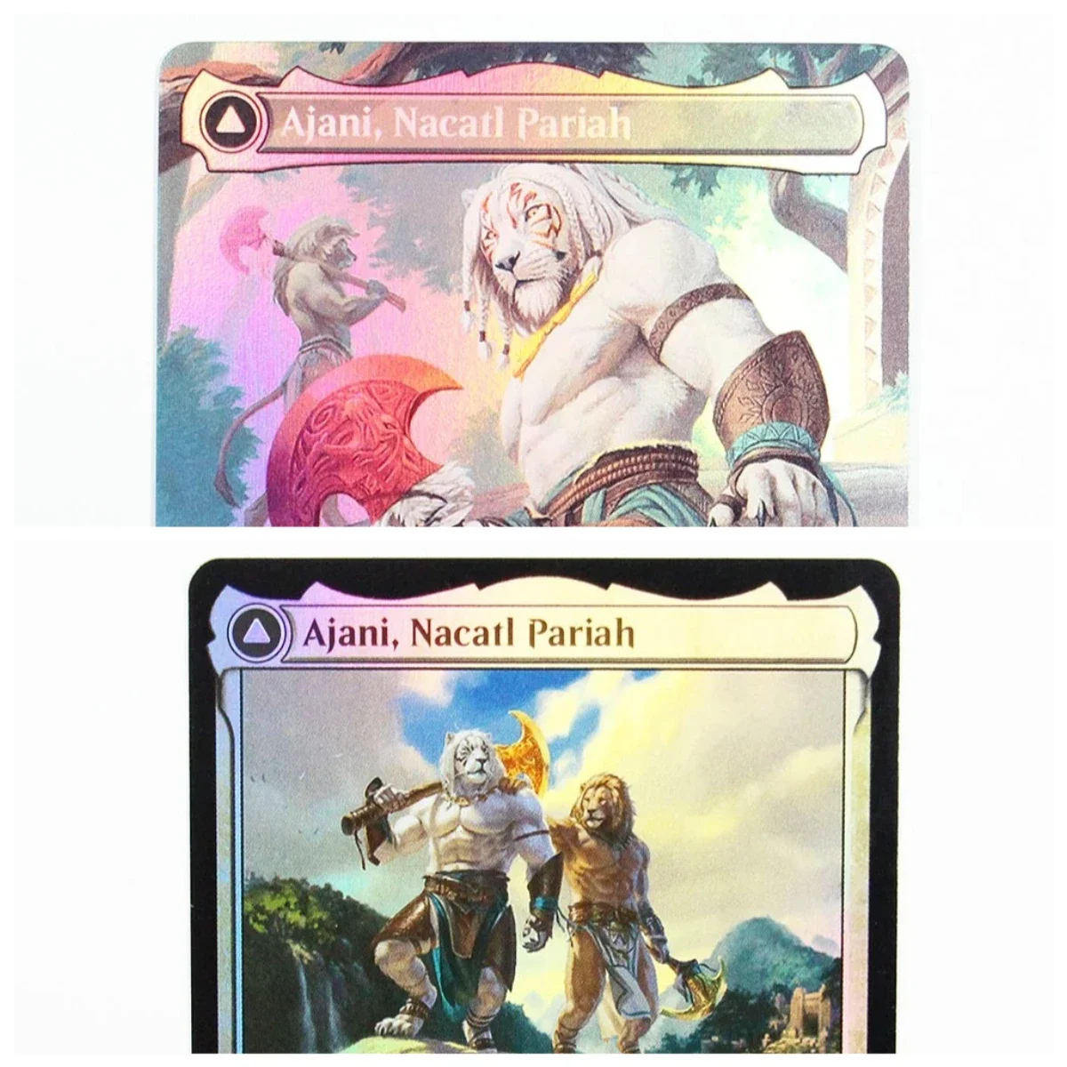 홀로(Ajani, Nacatl Pariah) TCG 마법 카드 게임 최고 품질 프록시 플레잉 카드 보드 게임 트레이딩 카드 프록시