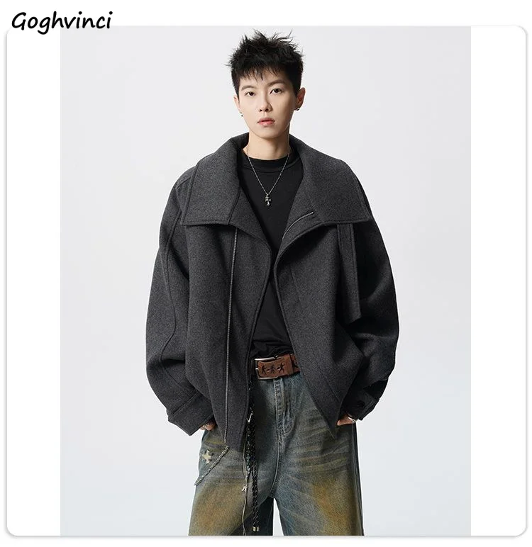 

Мужская куртка из смесовой шерсти, антистатическая, функциональная, практичная, современная, инновационная, технологичная, передовая, больших размеров, мужская, BF-стиль