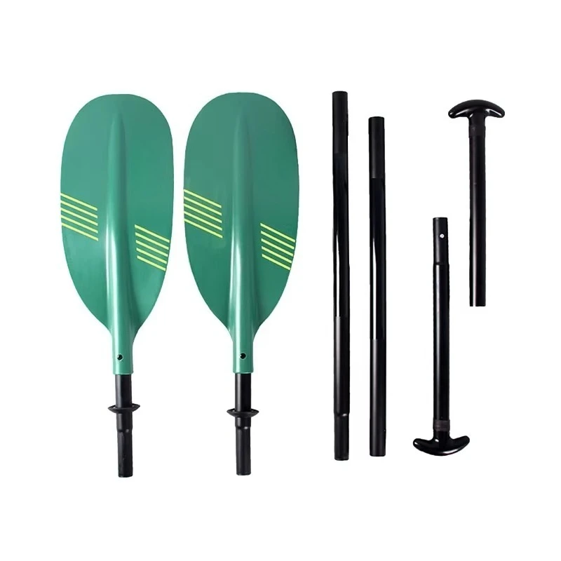 2 Kayak Paddle 234cm Canoe Rowing Oar Double Blade Black Shaft/Green Blade Convertible PP Fiberglass