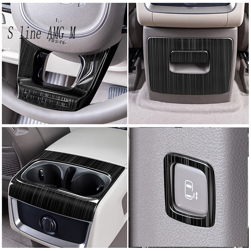 For Kia Carnival KA4 Niro 4th Gen Car steering wheel Rear Water cup Anti-kick storage electric button Sticker Trim Interior Auto