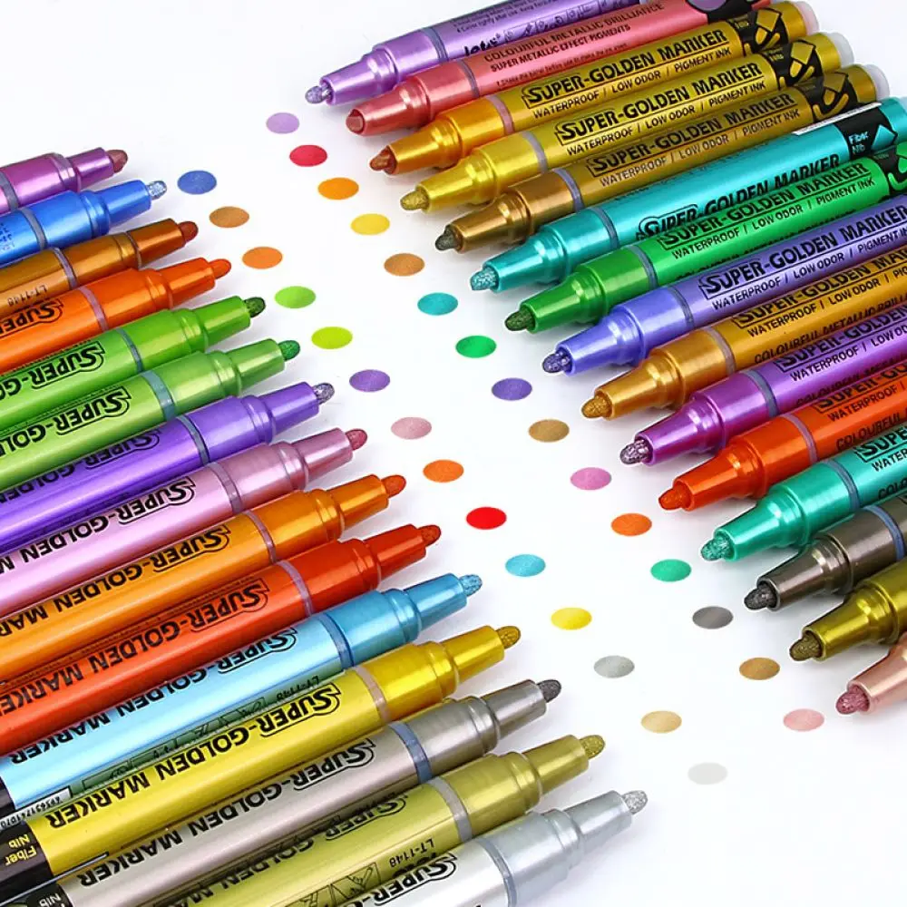 Professional Acrylic Paint Pens Metallic Color For Model Kit Coloring Art Drawing Markers Crafting Tools Supplies Set
