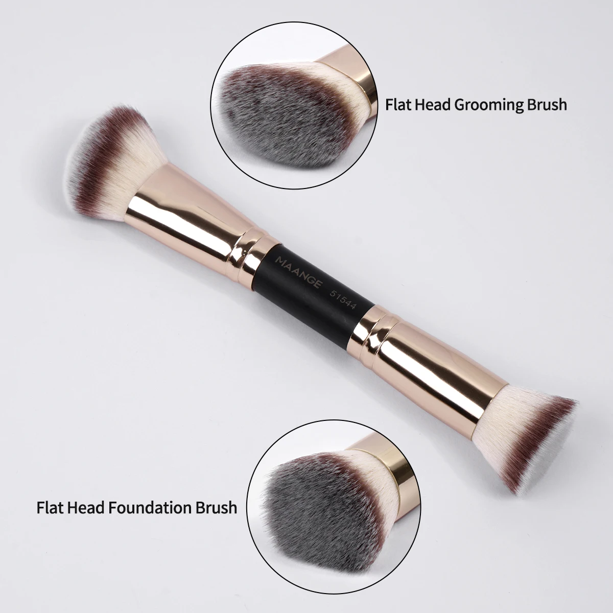MAANGE 5 قطع فرش مكياج مزدوجة الرأس مع حقيبة تخزين متعددة الوظائف كريم الأساس المخفي السائل كريم مزج أدوات التجميل