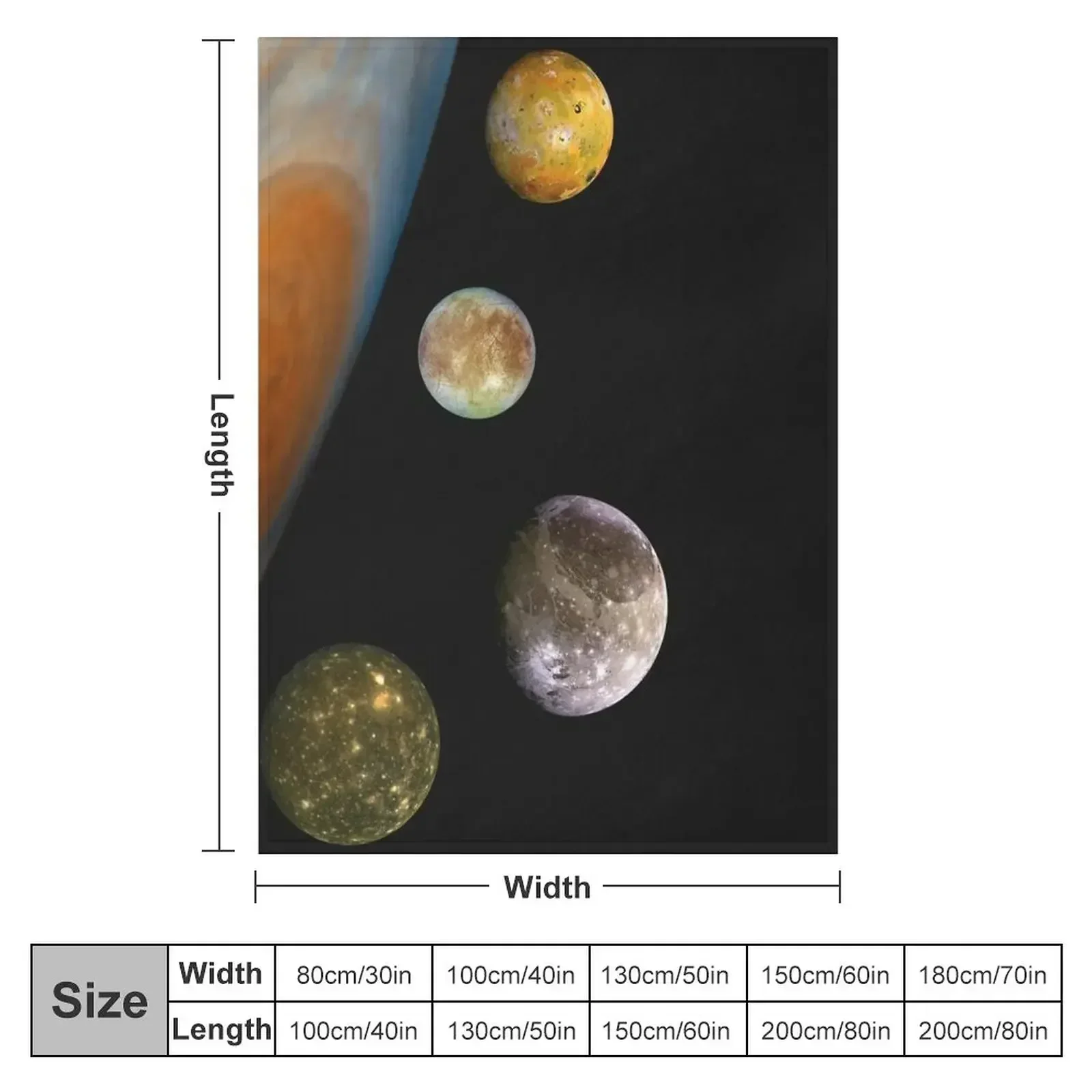 Jupiter, Io, Europa, Ganymede, Callisto Space Throw Blanket Soft Plush Plaid Designers decorative Quilt Blankets