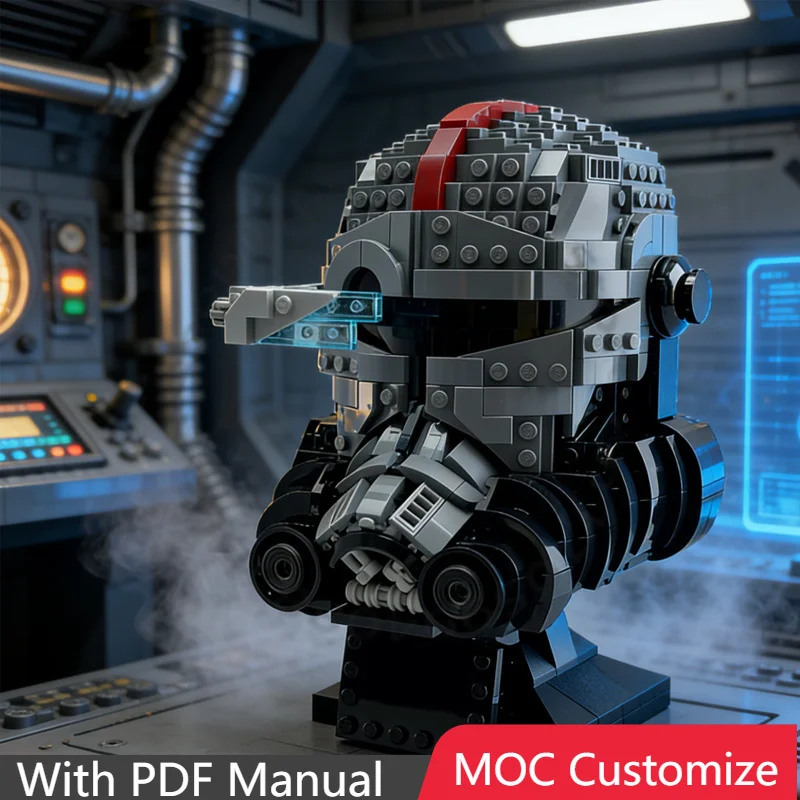 

886 деталей: Модель шлема Bad Batch (MOC) на заказ, модульный конструктор, популярная технология для детей, DIY, праздничные подарки