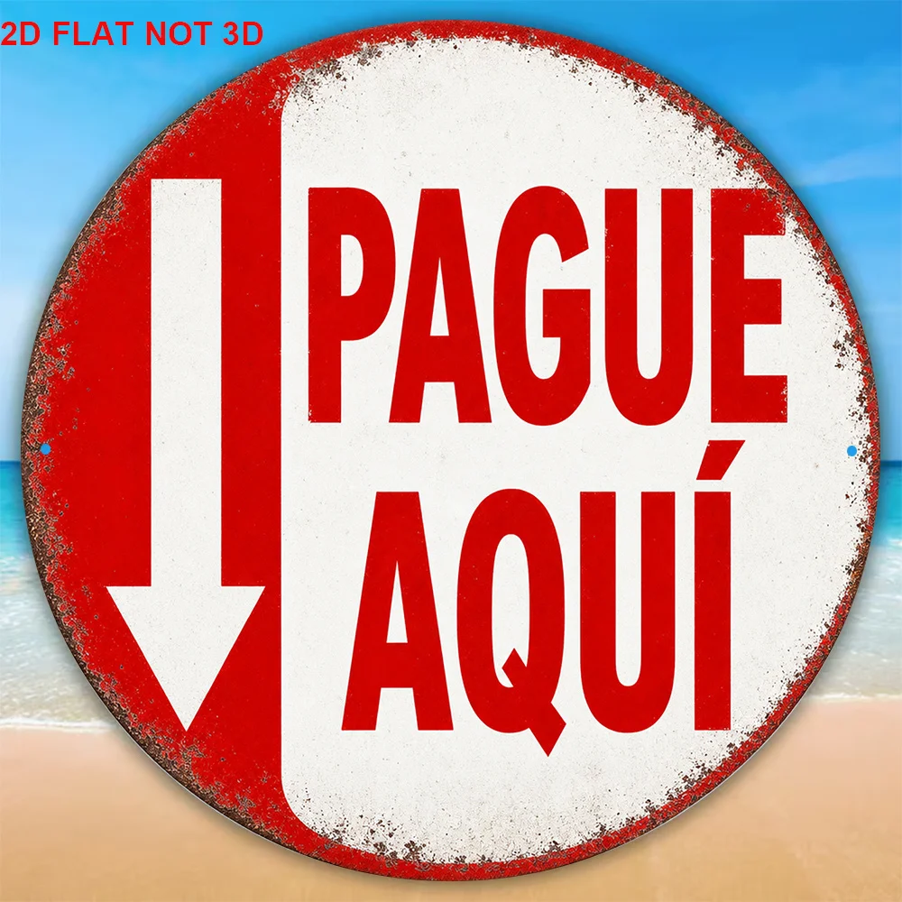 2D Flat, 1pc 8 X 8 Inches/20 X 20 Cm Round Sign, Vintage Decorative Plaque with 