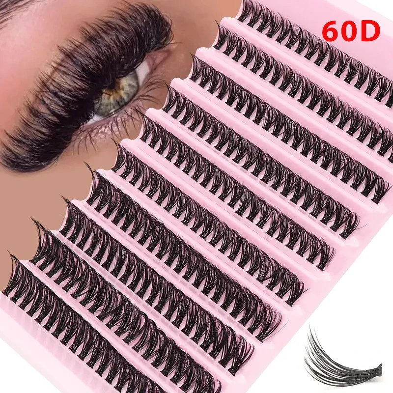 200 Stuks DIY Persoonlijke Wimpers 40P Wimper Cluster Natuurlijke Look Piekerige Wimpers 9-16MM D Krullend haar Persoonlijke Clusters Wimpers Pluizig