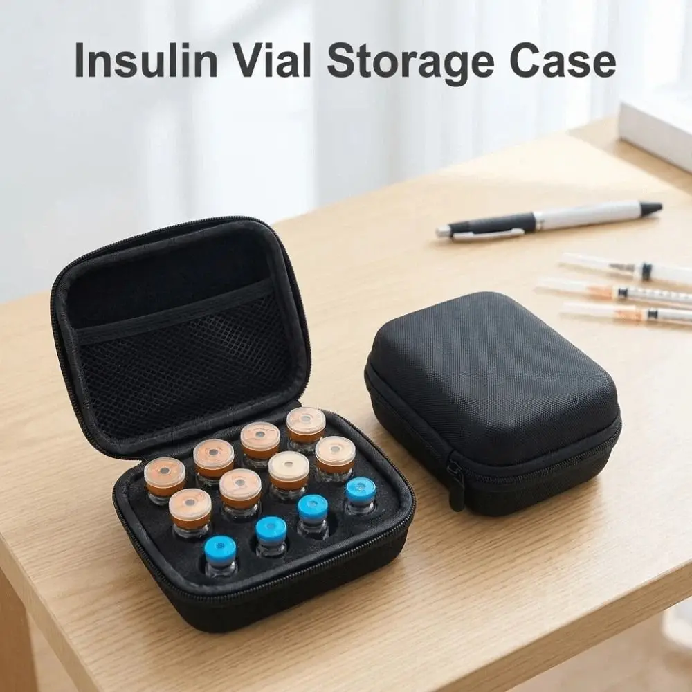 3/10ML Insulin Vial Storage Case 12 Slots Waterproof Insulin Vial Protector Shockproof Dust-proof Insulin Organizer