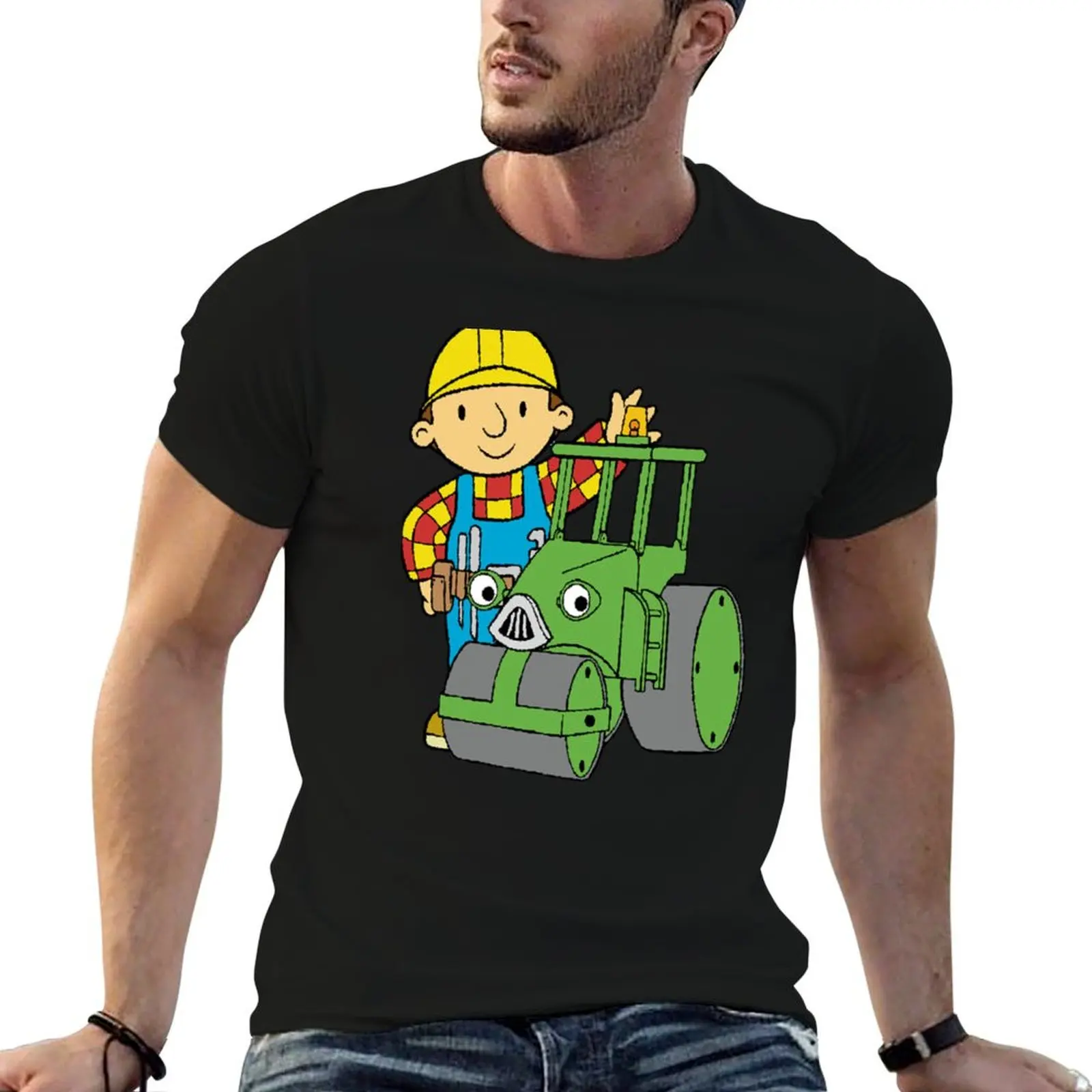 Camiseta de Bob el Constructor y sus amigos, camiseta para hombre, camiseta informal de algodón para hombre, camiseta para hombre