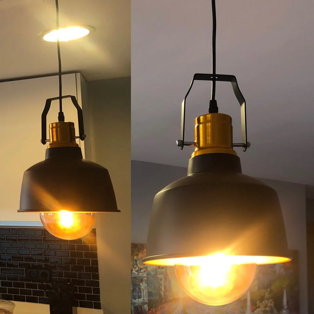 

Vintage Aluminum Pendant Light for Dining Room Kitchen,Industrial Style Hanging Lamp for Coffee Bar Shop, E27 Lighting Fixture