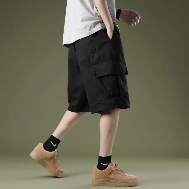 Japanese big pocket cargo shorts boys summer fashion brand retro casual casual sports pants