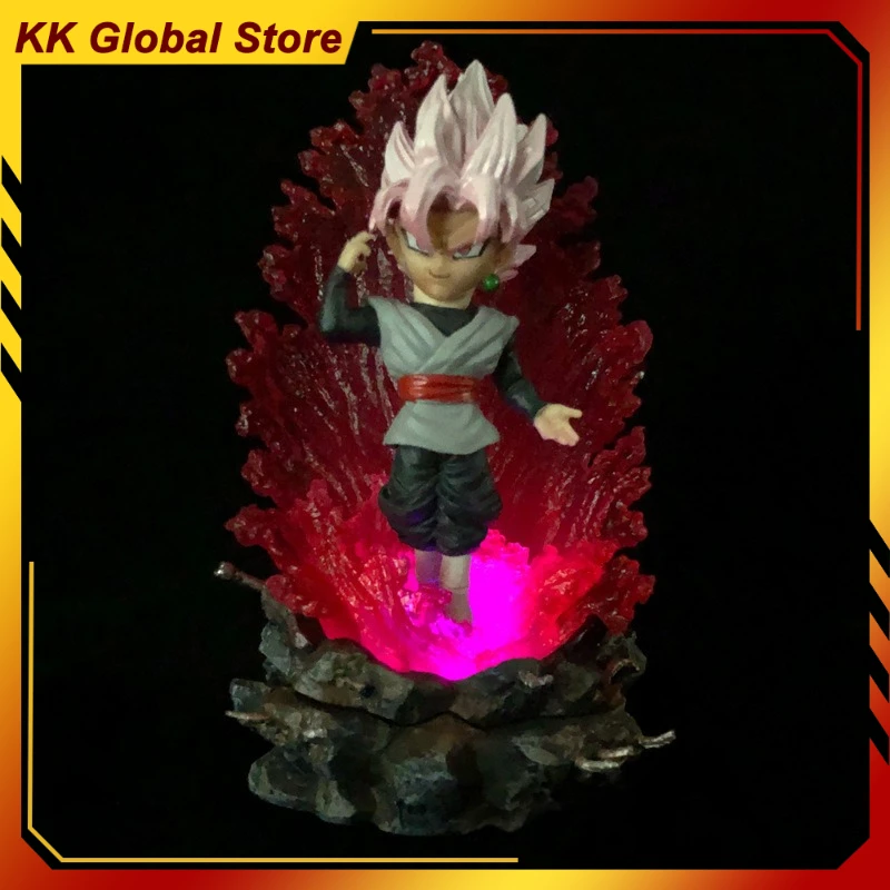 

13cm New Dragon Ball Anime Figure Super Saiyan ROSE Perimeter Model Glow Statue Desktop Decoration Ornaments Christmas Gifts Toy