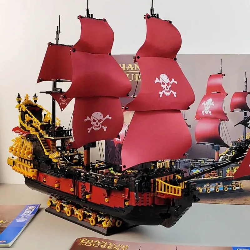 

Zhegao Building Blocks 3399Pcs Mini Particle Phantom Queen Pirate Ship Assembly Building Blocks Sailboat Gift for Boys 653001